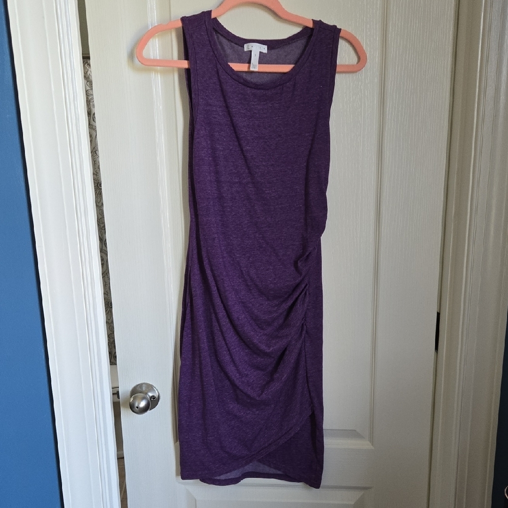 NWOT $56 Leith Plum Purple Ruched Body-con Sleeveless Dress